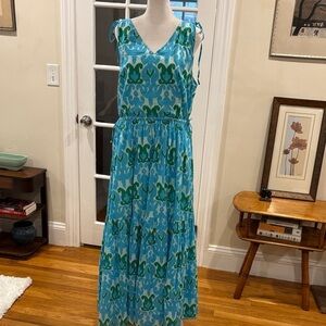 Talbots Blue and Green Floral Maxi Dress
